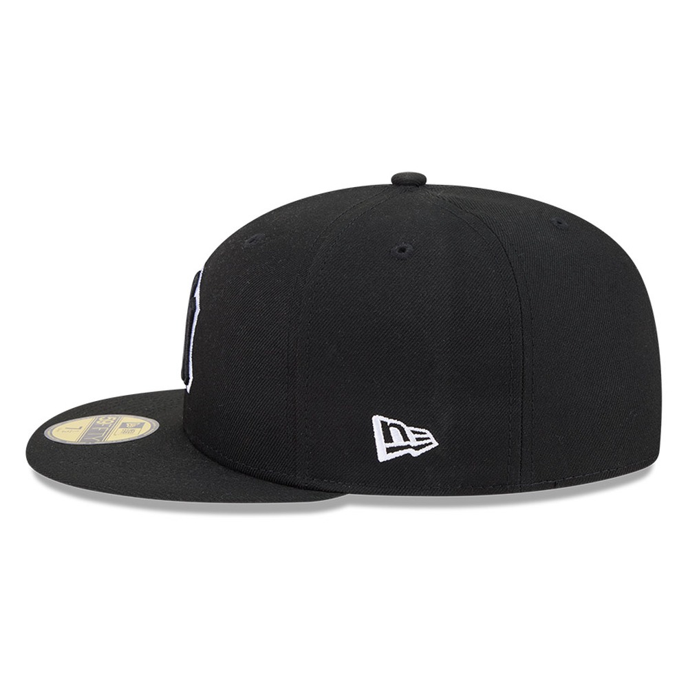 New York Yankees Black White Outline Basic Era 59FIFTY Fitted Hat