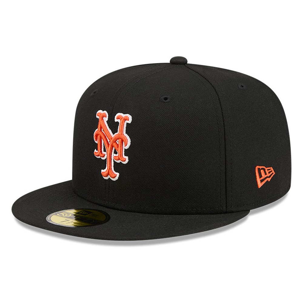 New York Mets Black and Team Color Basic Era 59FIFTY Fitted Hat
