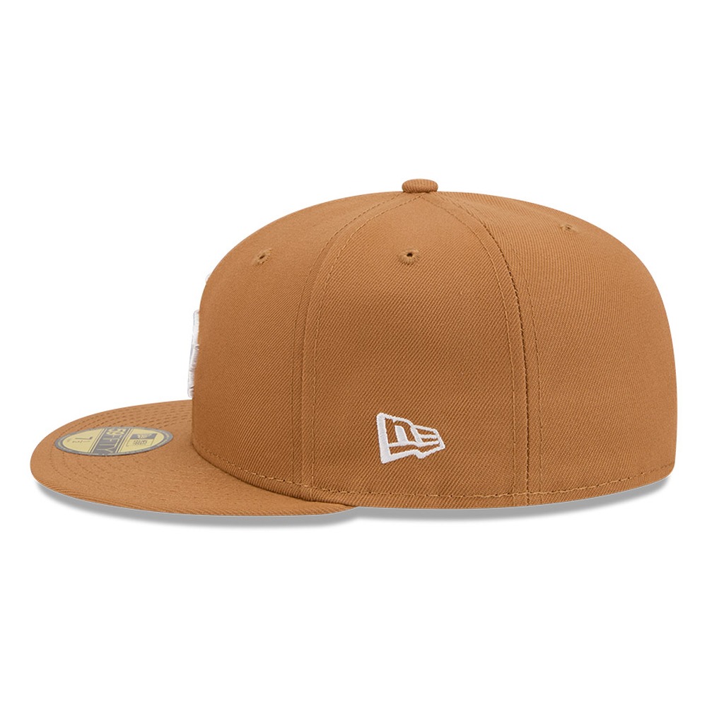 Los Angeles Dodgers Bronze and White Basic New Era 59FIFTY Fitted Hat