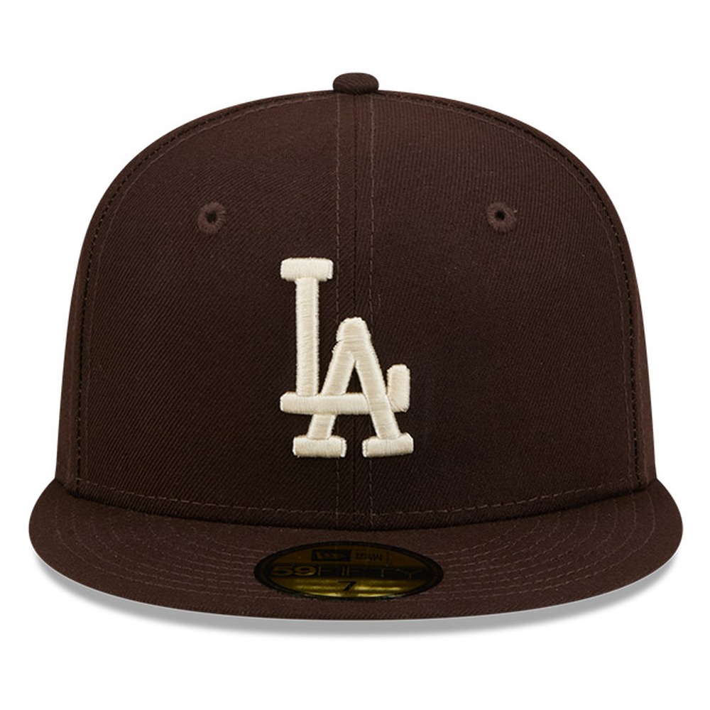 Los Angeles Dodgers Burntwood Brown Basic New Era 59FIFTY Fitted Hat