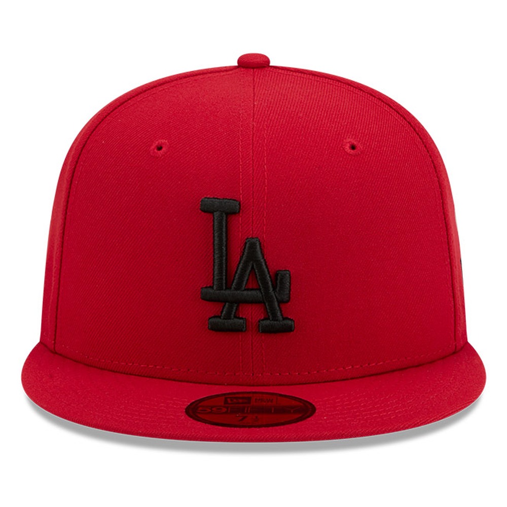 Los Angeles Dodgers Scarlet Red and Black Basic New Era 59FIFTY Fitted Hat