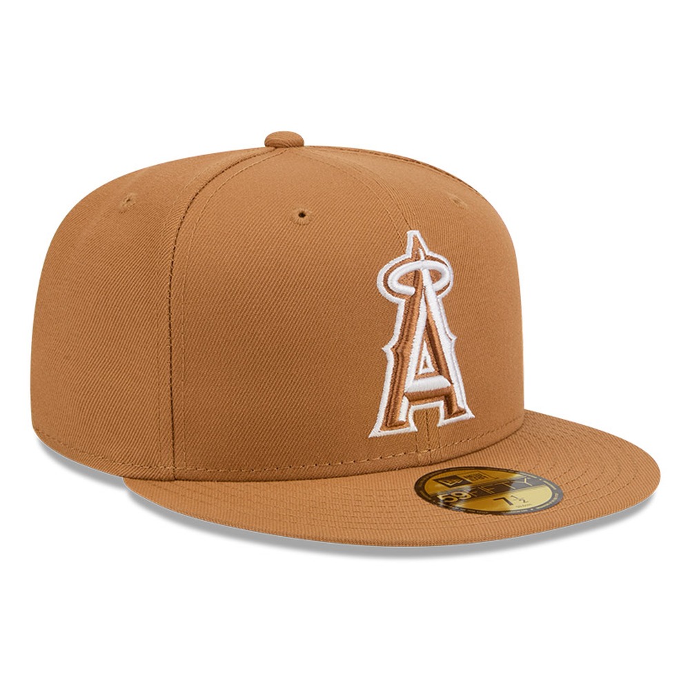 Los Angeles Angels Bronze and White Basic New Era 59FIFTY Fitted Hat