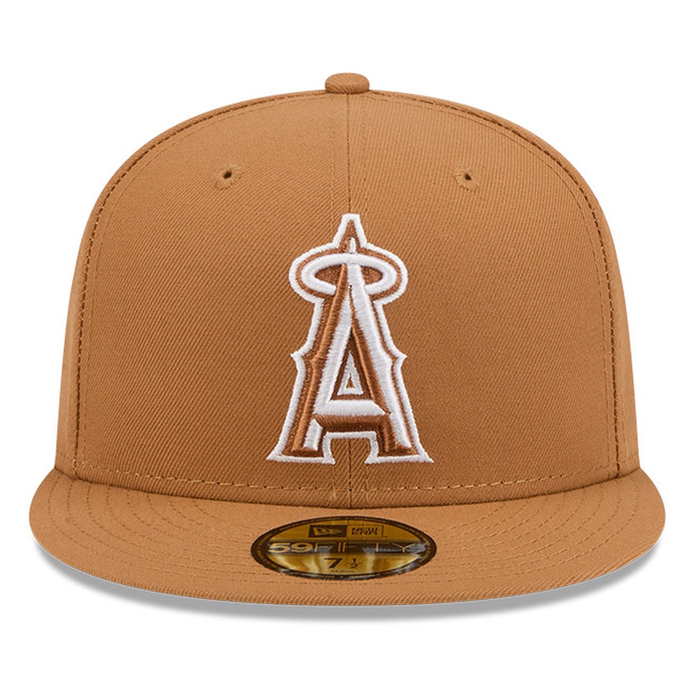 Los Angeles Angels Bronze and White Basic New Era 59FIFTY Fitted Hat