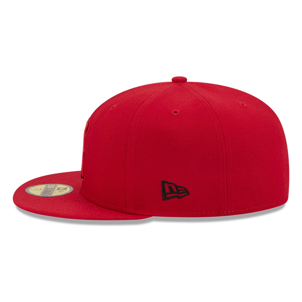 Los Angeles Angels Scarlet Red and Black Basic New Era 59FIFTY Fitted Hat