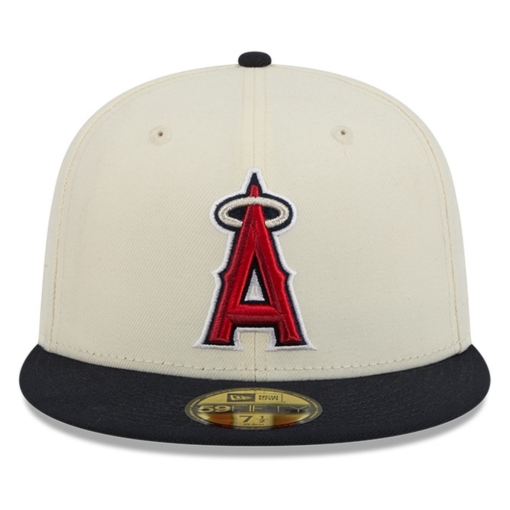 Los Angeles Angels Chrome White Two Tone Basic New Era 59FIFTY Fitted Hat