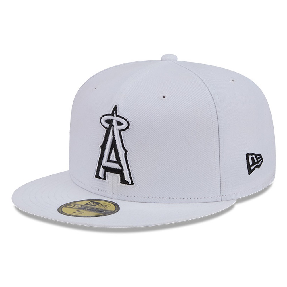 Los Angeles Angels White and Black Basic New Era 59FIFTY Fitted Hat