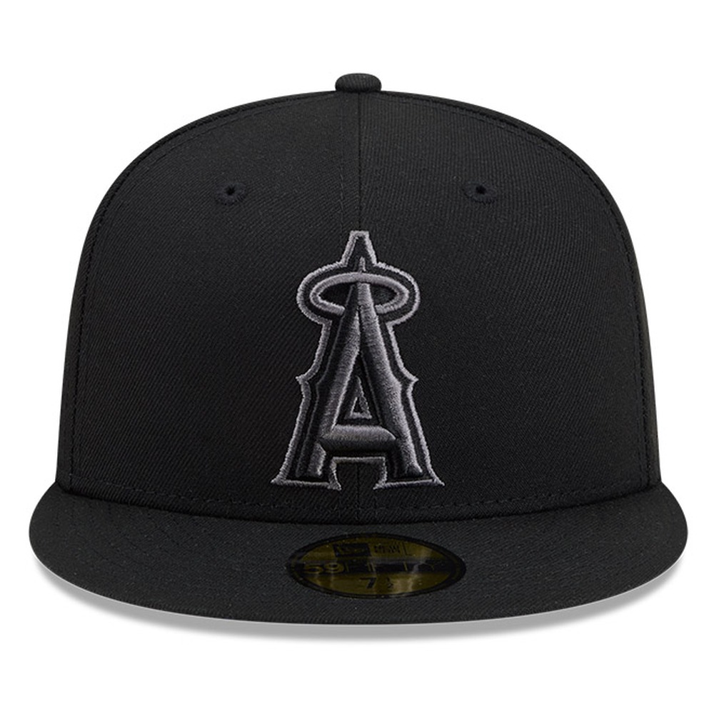 Los Angeles Angels Black and Graphite Basic New Era 59FIFTY Fitted Hat