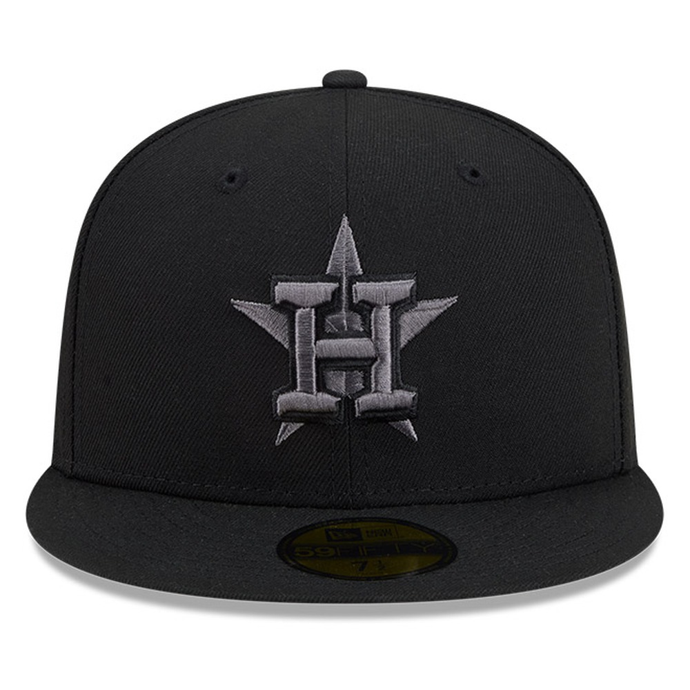 Houston Astros Black and Graphite Basic New Era 59FIFTY Fitted Hat