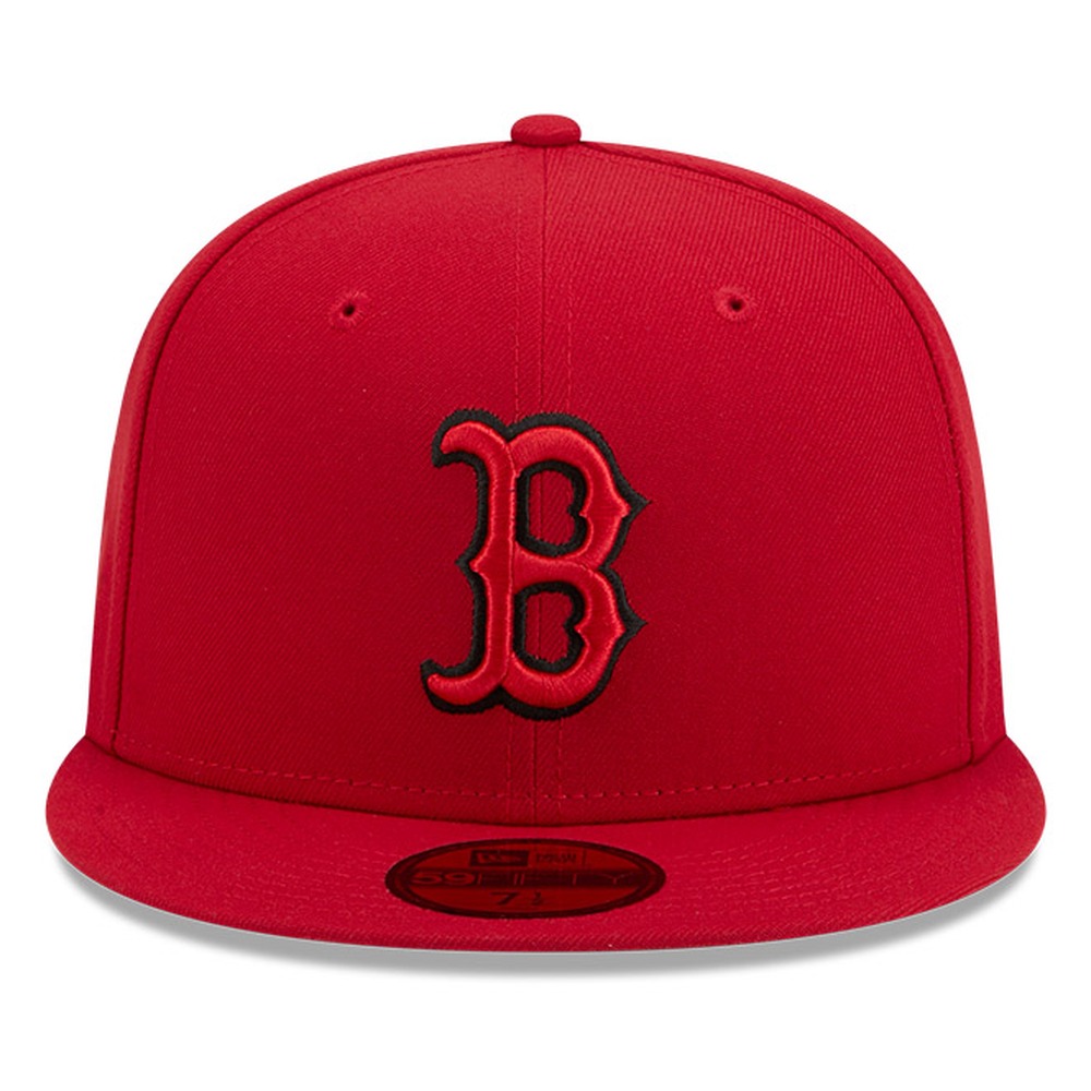 Boston Red Sox Scarlet and Black Basic New Era 59FIFTY Fitted Hat