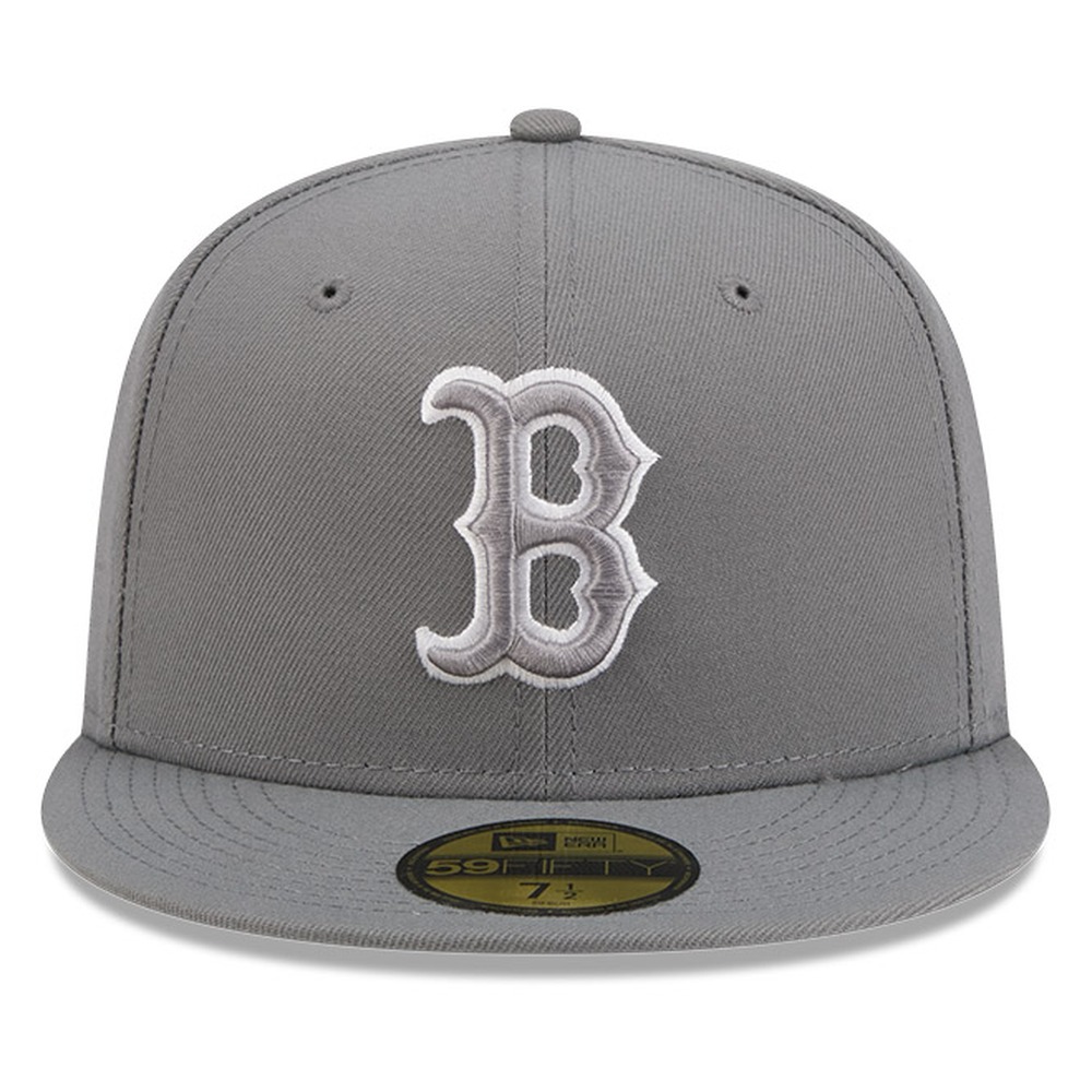 Boston Red Sox Medium Grey Basic New Era 59FIFTY Fitted Hat