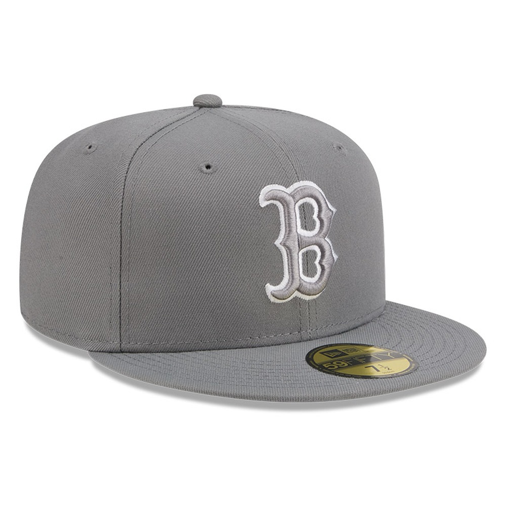 Boston Red Sox Medium Grey Basic New Era 59FIFTY Fitted Hat