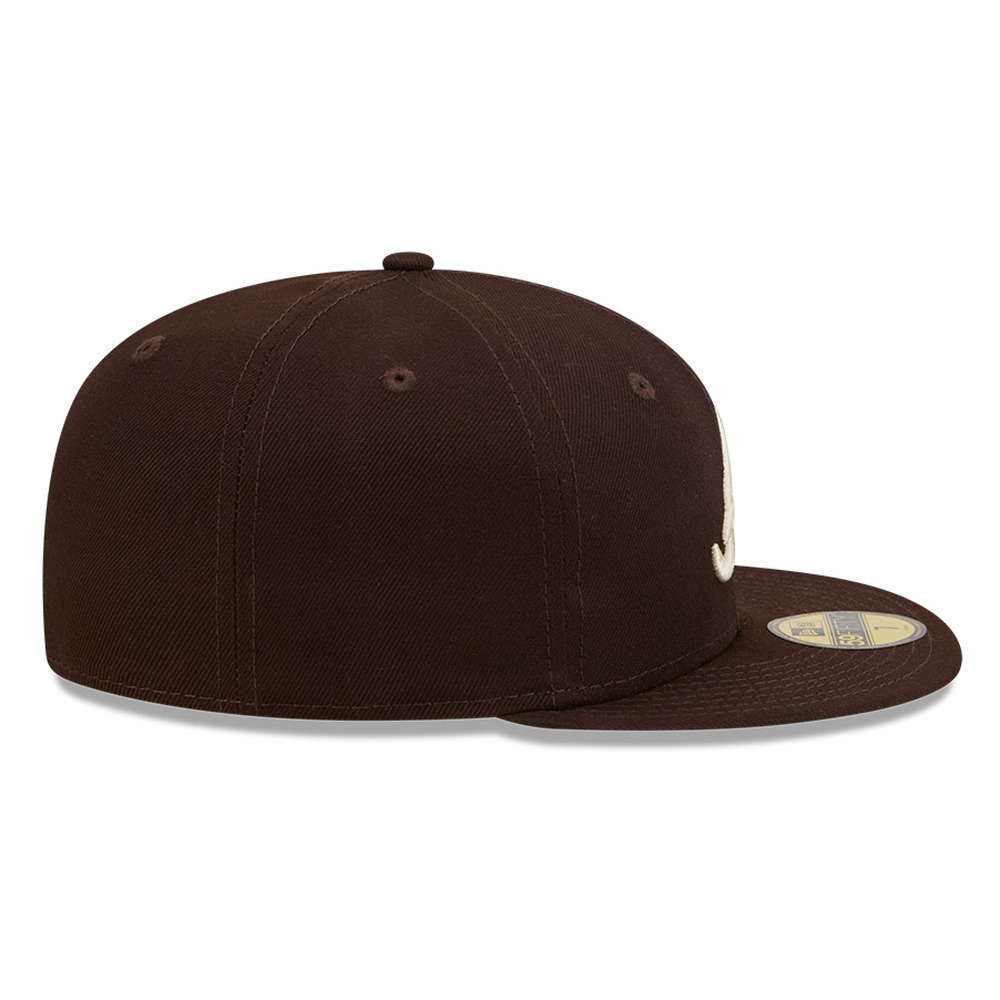 Atlanta Braves Burntwood Brown Basic New Era 59FIFTY Fitted Hat