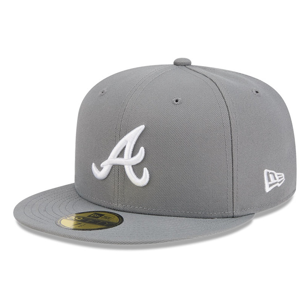 Atlanta Braves Medium Grey Basic New Era 59FIFTY Fitted Hat