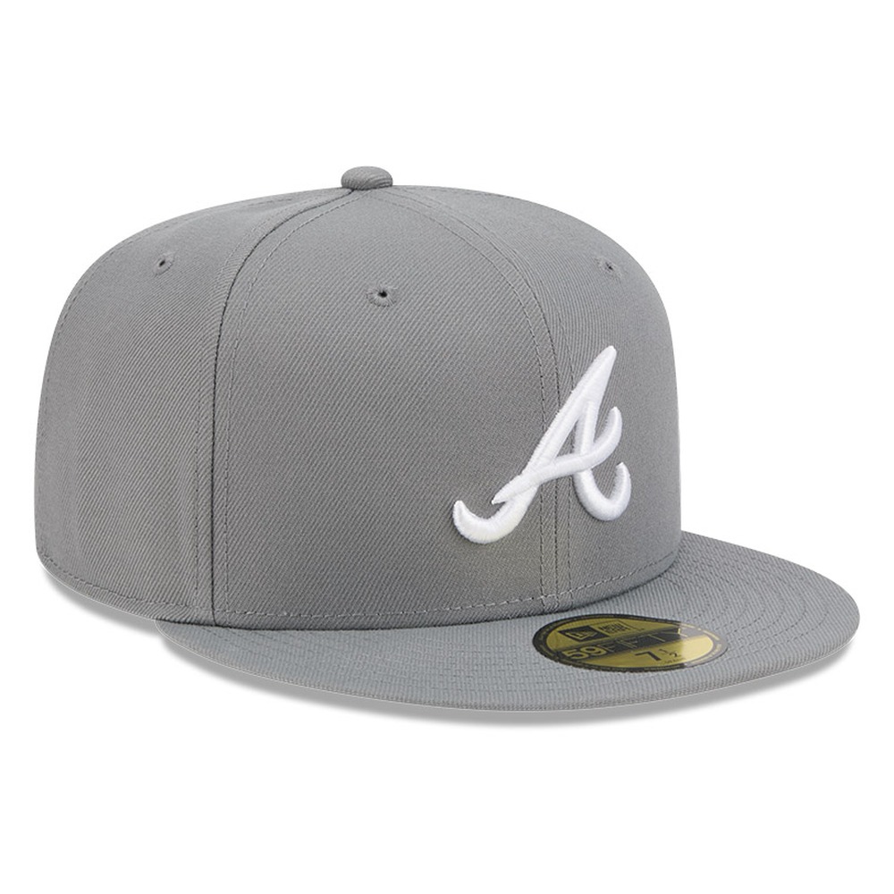 Atlanta Braves Medium Grey Basic New Era 59FIFTY Fitted Hat