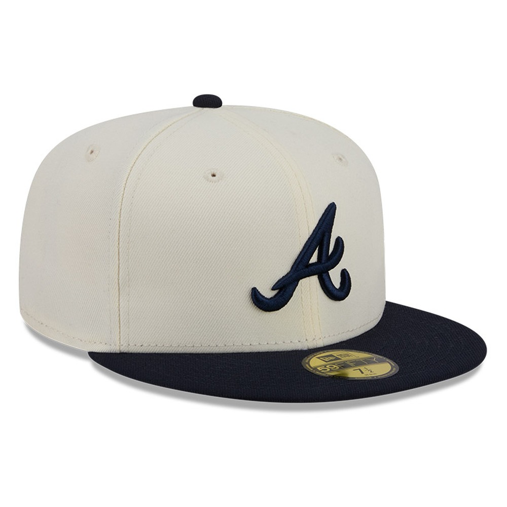 Atlanta Braves Chrome White Two Tone Basic New Era 59FIFTY Fitted Hat