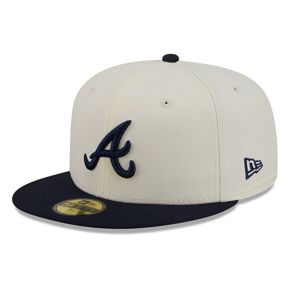 Atlanta Braves Chrome White Two Tone Basic New Era 59FIFTY Fitted Hat