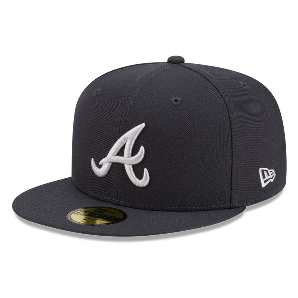 Atlanta Braves Dark Grey Anthracite Basic New Era 59FIFTY Fitted Hat