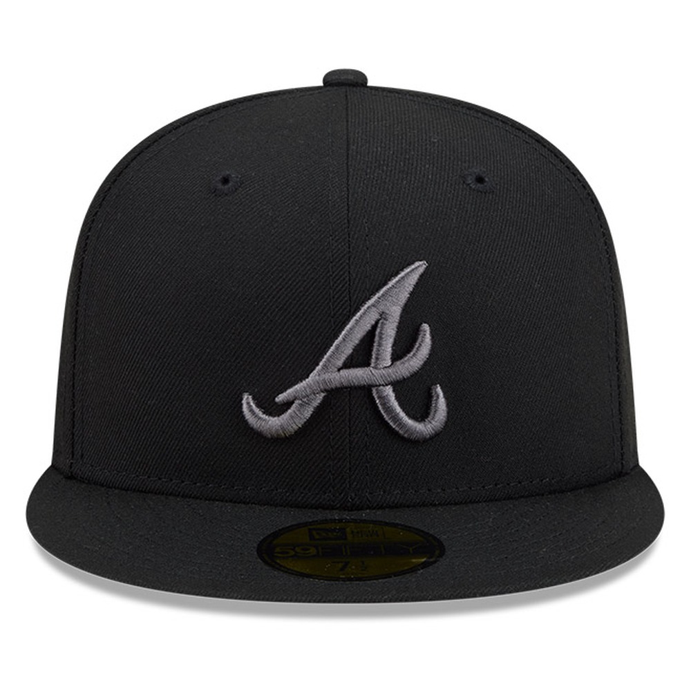 Atlanta Braves Black and Graphite Basic New Era 59FIFTY Fitted Hat