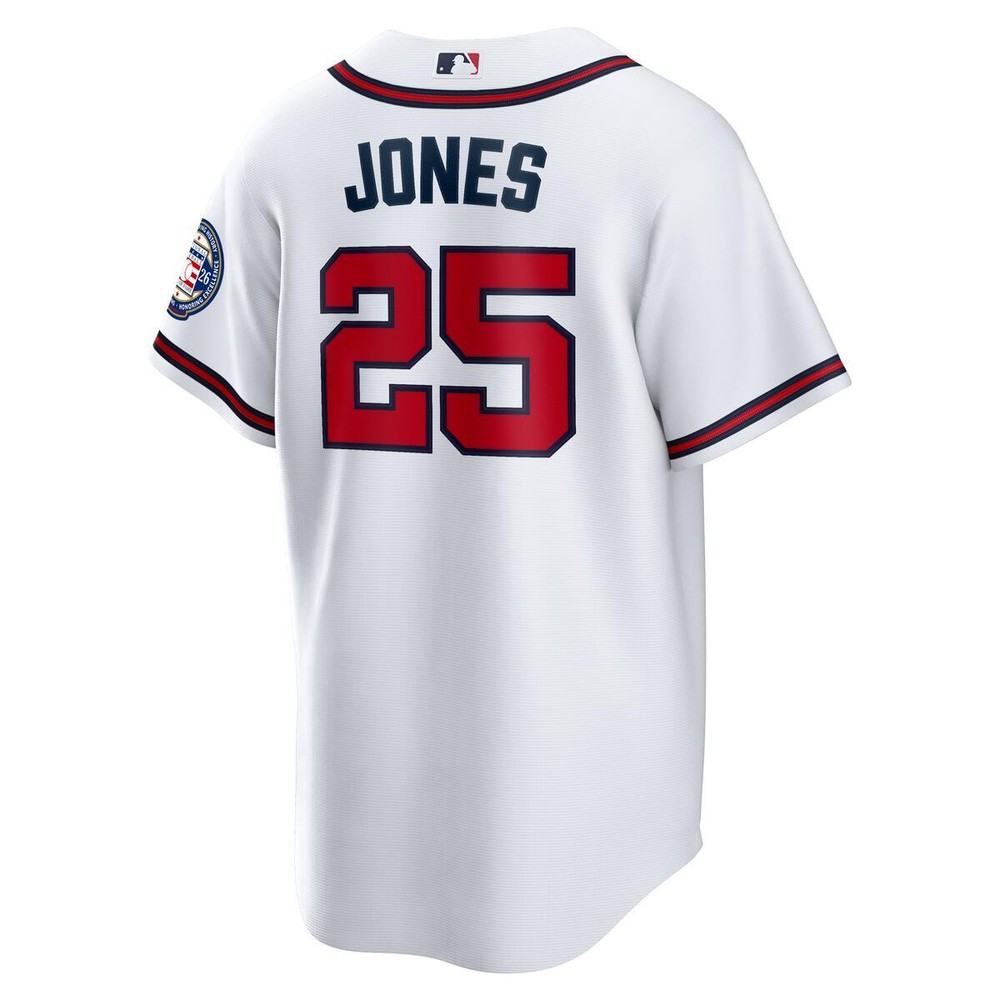 Atlanta Braves Andruw Jones White Hall of Fame Patch Nike MLB Limited Jersey