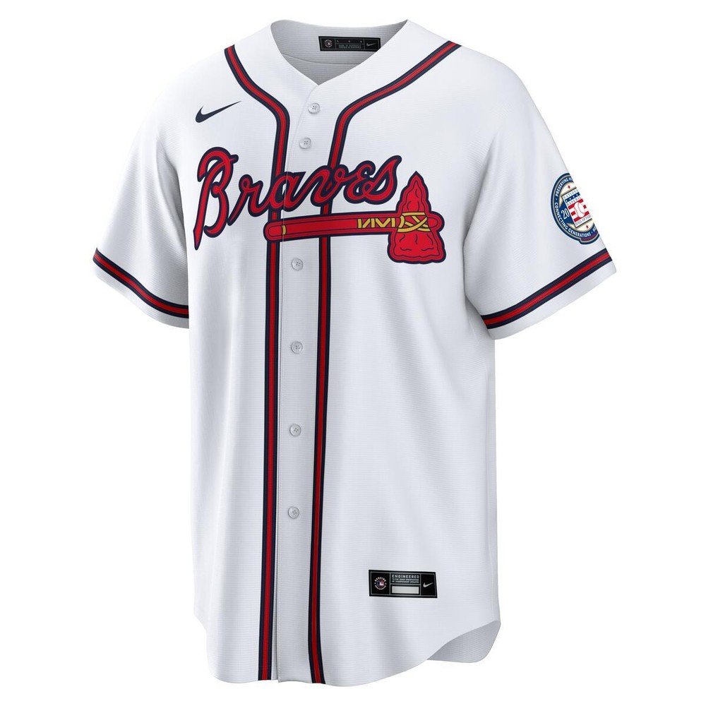Atlanta Braves Andruw Jones White Hall of Fame Patch Nike MLB Limited Jersey