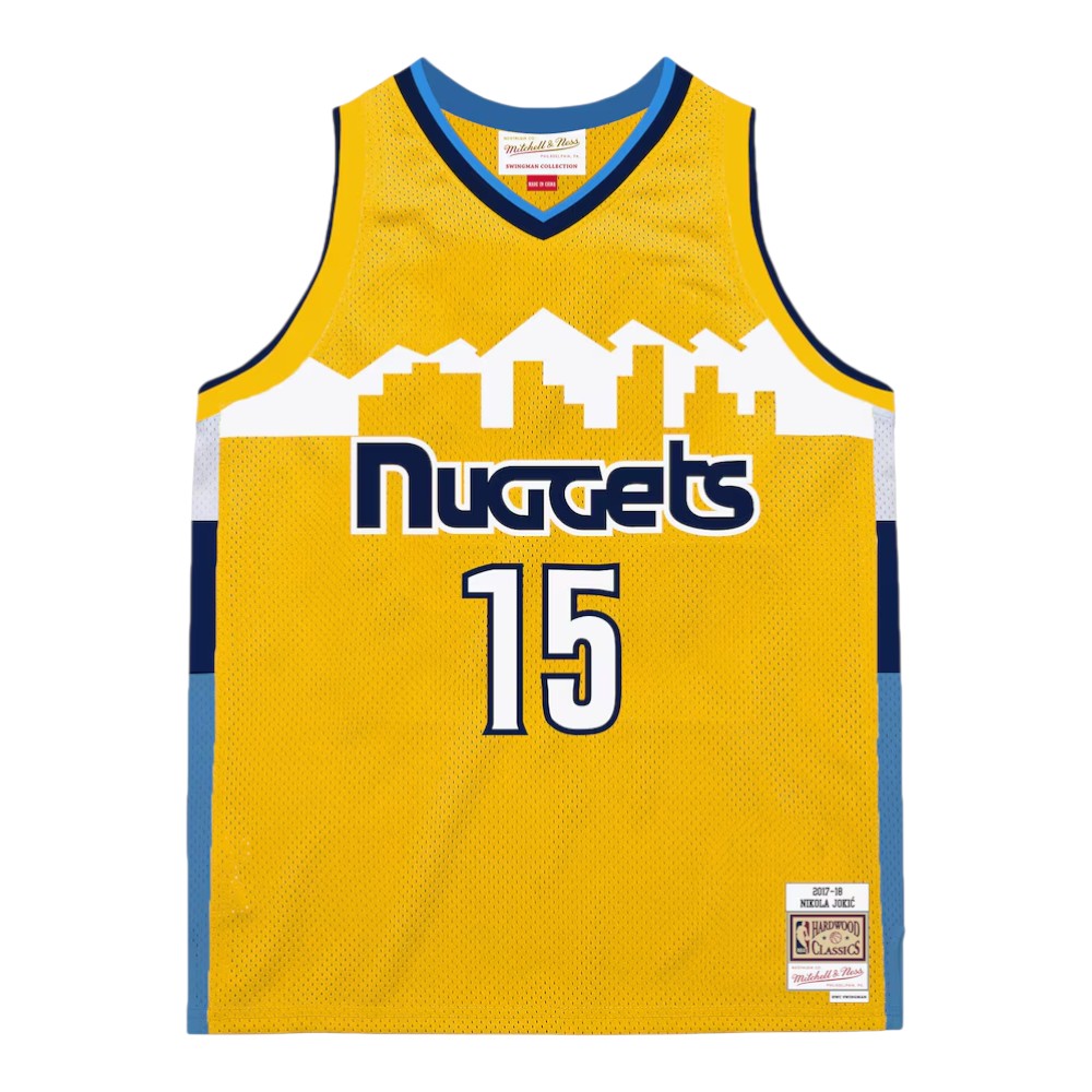 Denver Nuggets Nikola Jokic Gold Mitchell & Ness 2017-18 Hardwood Classics Swingman Jersey