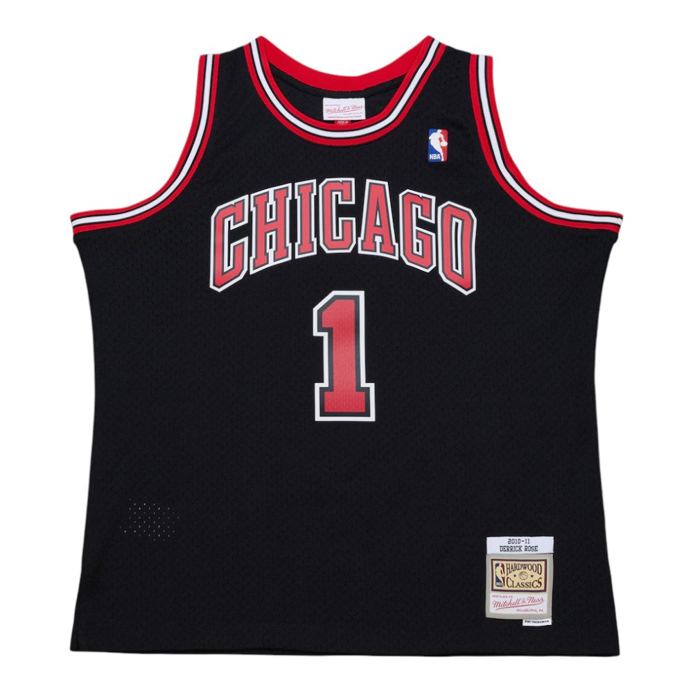 Chicago Bulls Derrick Rose Black Mitchell & Ness 2010-11 Hardwood Classics Swingman Jersey