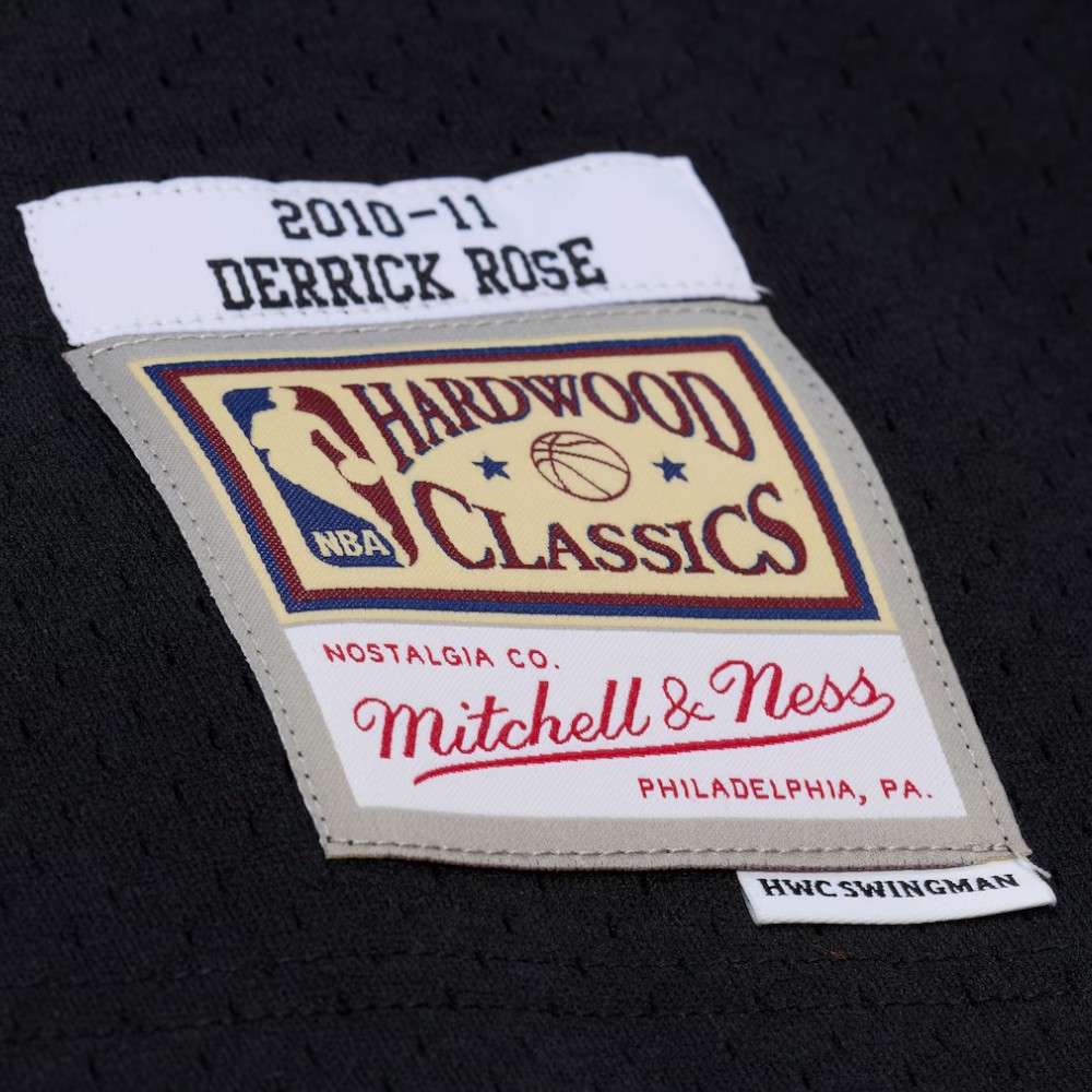 Chicago Bulls Derrick Rose Black Mitchell & Ness 2010-11 Hardwood Classics Swingman Jersey