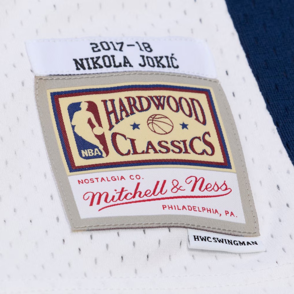 Denver Nuggets Nikola Jokic White Mitchell & Ness 2017-18 Hardwood Classics Swingman Jersey