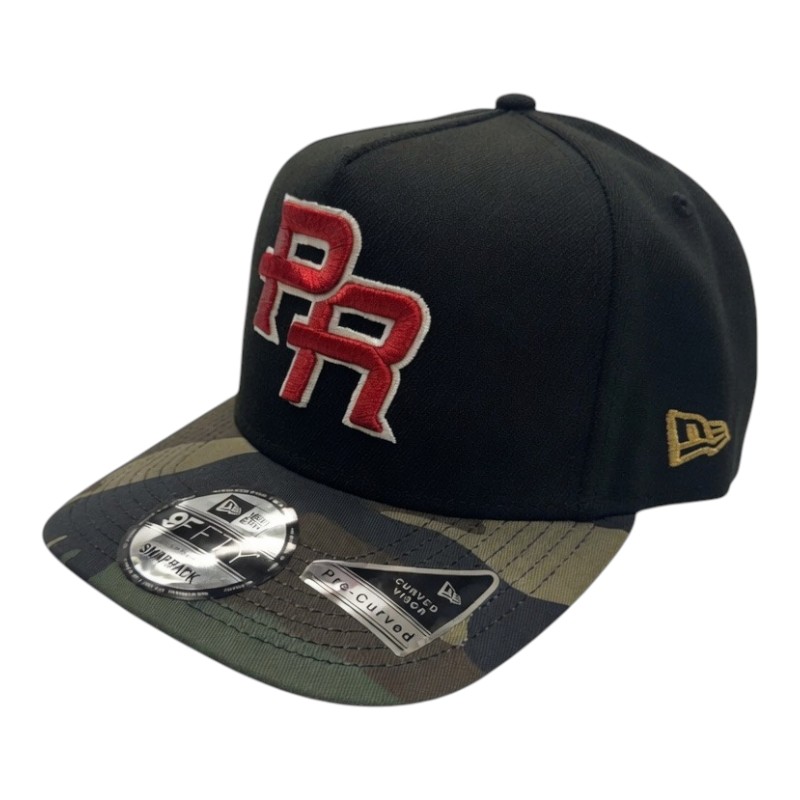 Puerto Rico Black and Camo WBC PR Flag Patch Gray UV New Era A-Frame Snapback Hat
