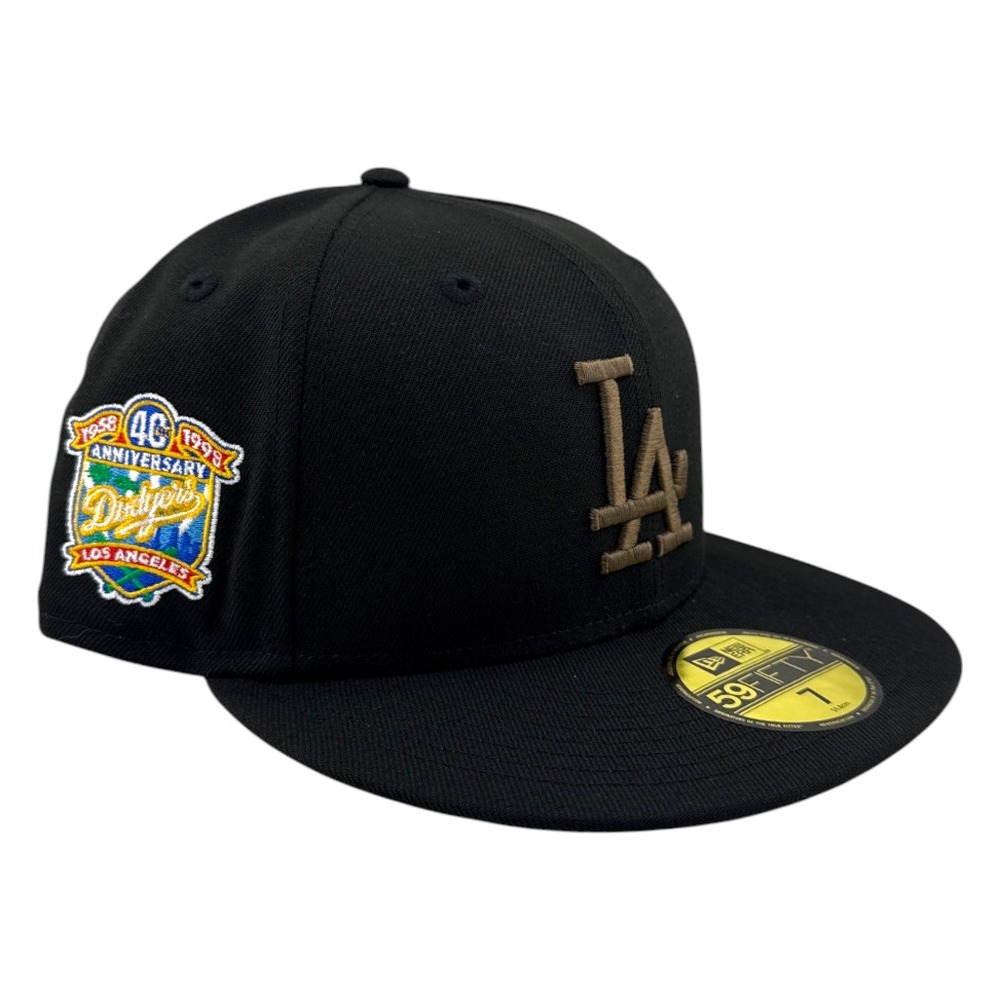 Los Angeles Dodgers Black Walnut 40th Anniversary Patch New Era 59FIFTY Fitted Hat