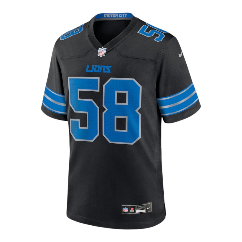 Detroit Lions Penei Sewell Black 2nd Alternate Nike Team Game Jersey