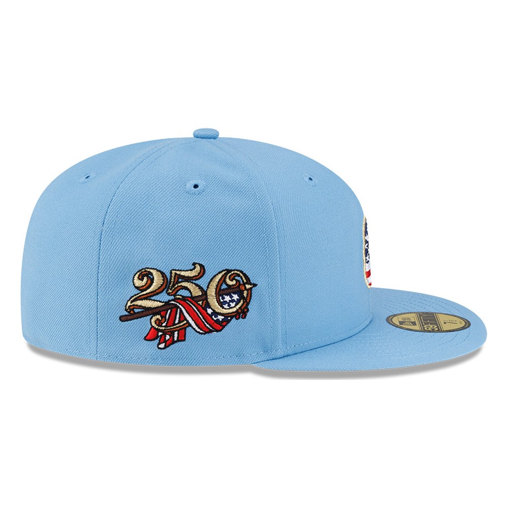 Chicago Cubs Sky Blue USA Logo 250th Anniversary Patch New Era 59FIFTY Fitted Hat