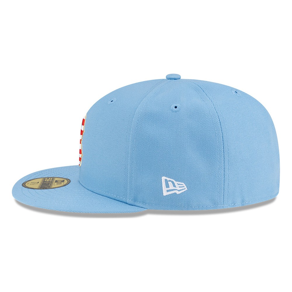 Boston Red Sox Sky Blue USA Logo 250th Anniversary Patch New Era 59FIFTY Fitted Hat