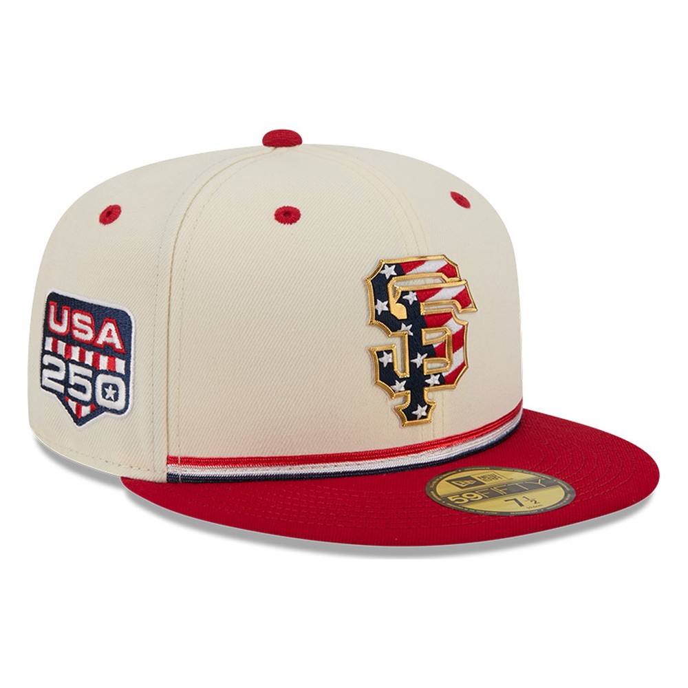 San Francisco Giants 2026 Fourth of July USA 250 Patch New Era 59FIFTY Fitted Hat