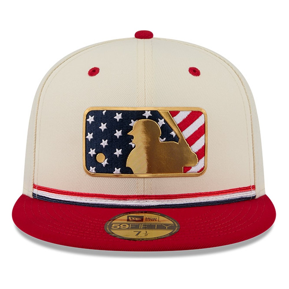 MLB Logo 2026 Fourth of July USA 250 Patch New Era 59FIFTY Fitted Hat