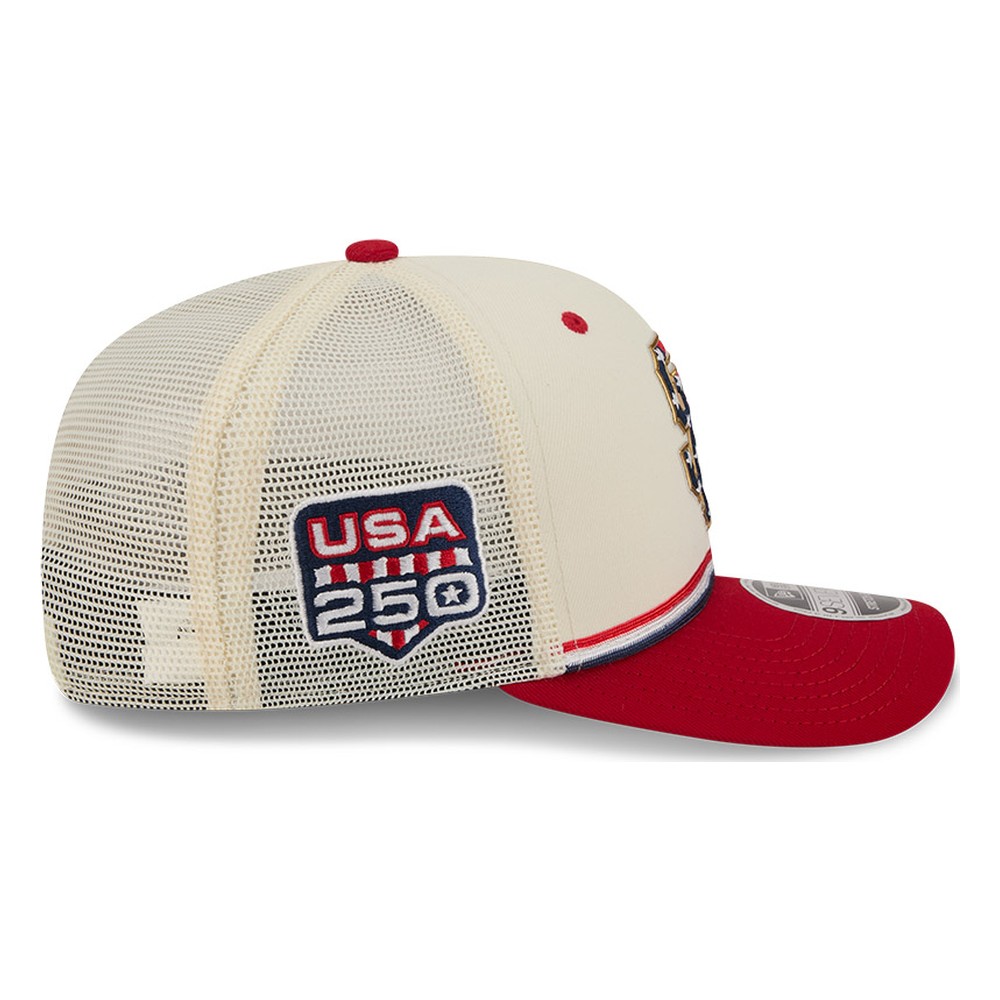 San Francisco Giants 2026 Fourth of July USA 250 Patch New Era 9SEVENTY Trucker Adjustable Snapback Hat