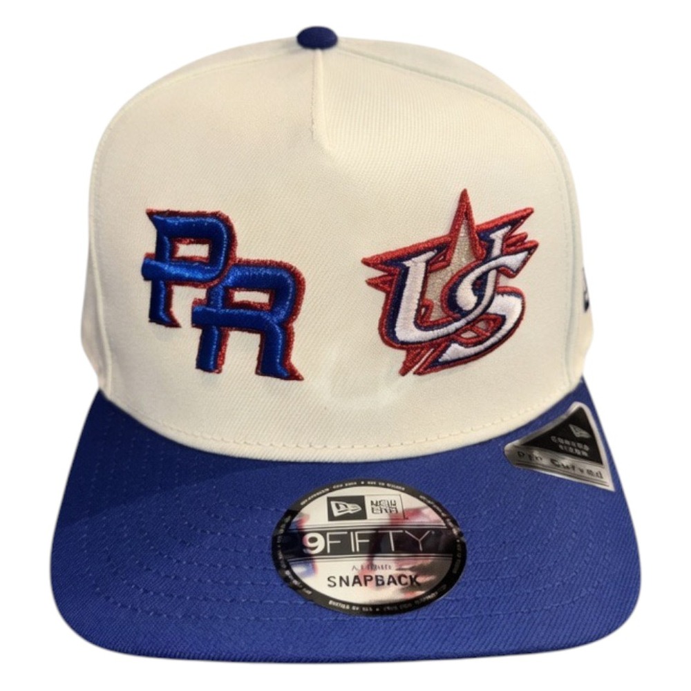 Puerto Rico X USA Chrome and Royal New Era 9FIFTY A-Frame Snapback Hat
