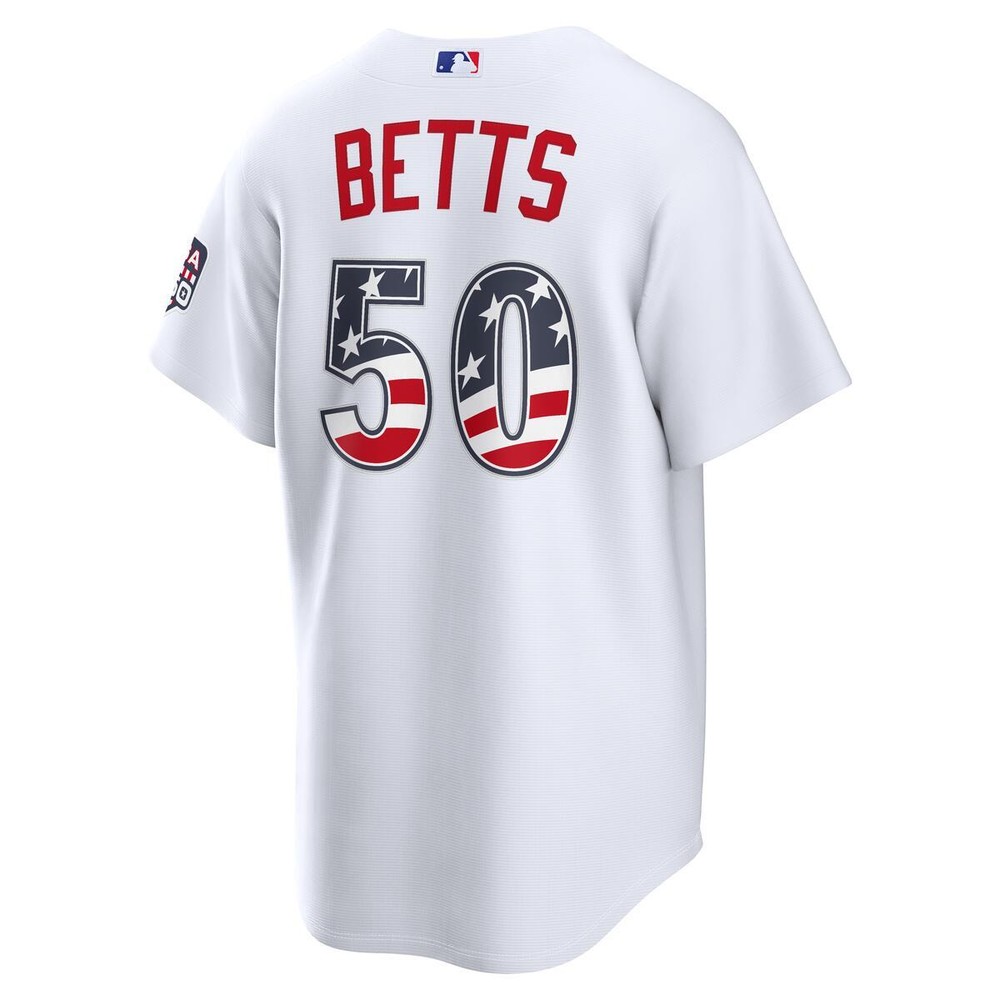 Los Angeles Dodgers Mookie Betts White USA 250 Fourth Of July 2026 Home Nike Stadium Jersey