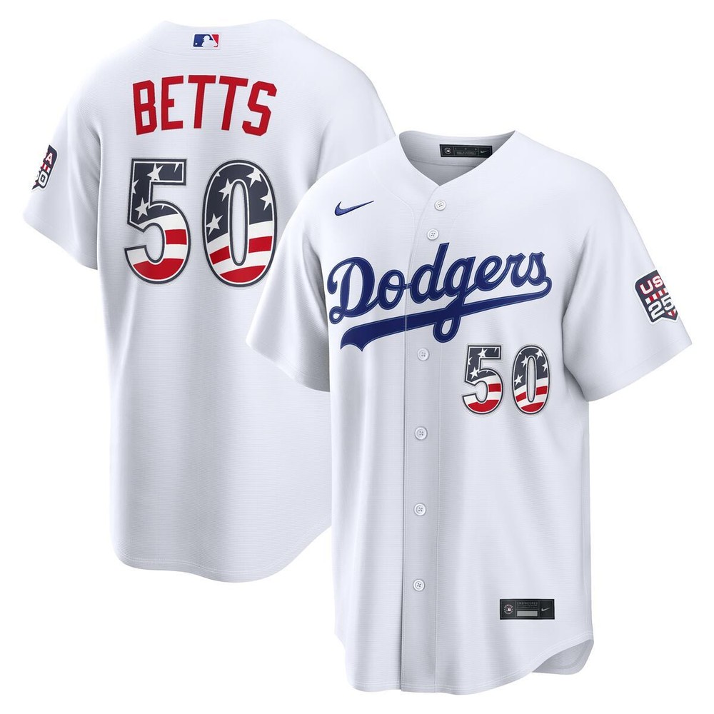 Los Angeles Dodgers Mookie Betts White USA 250 Fourth Of July 2026