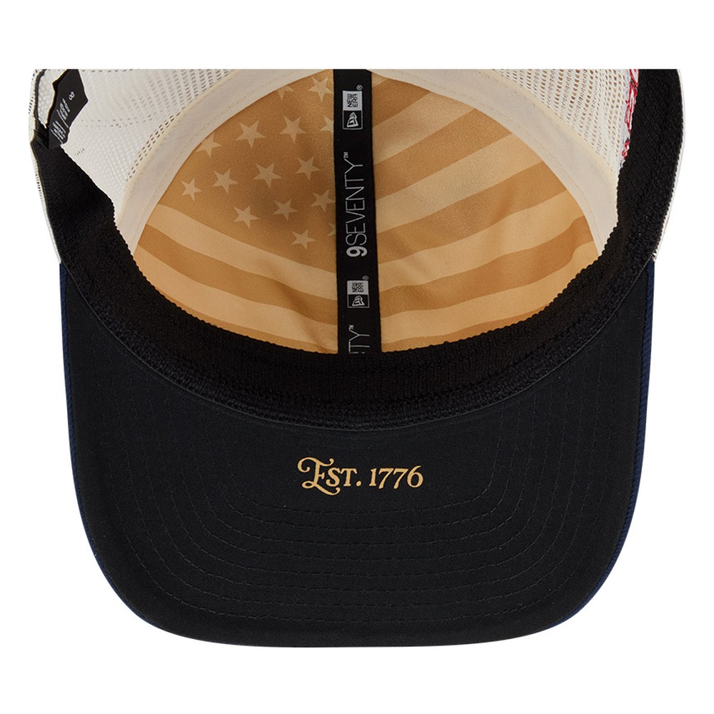 Seattle Mariners 2026 Fourth of July USA 250 Patch New Era 9SEVENTY Trucker Adjustable Snapback Hat