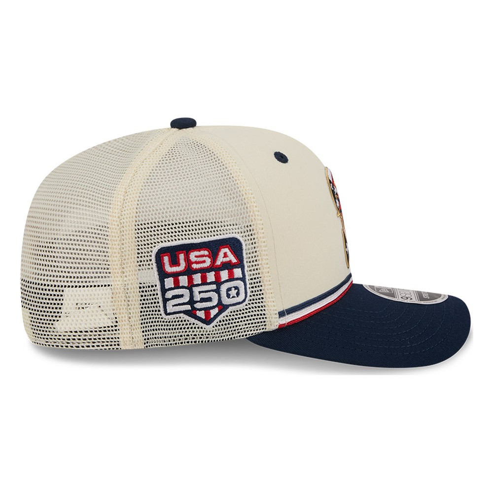 Seattle Mariners 2026 Fourth of July USA 250 Patch New Era 9SEVENTY Trucker Adjustable Snapback Hat