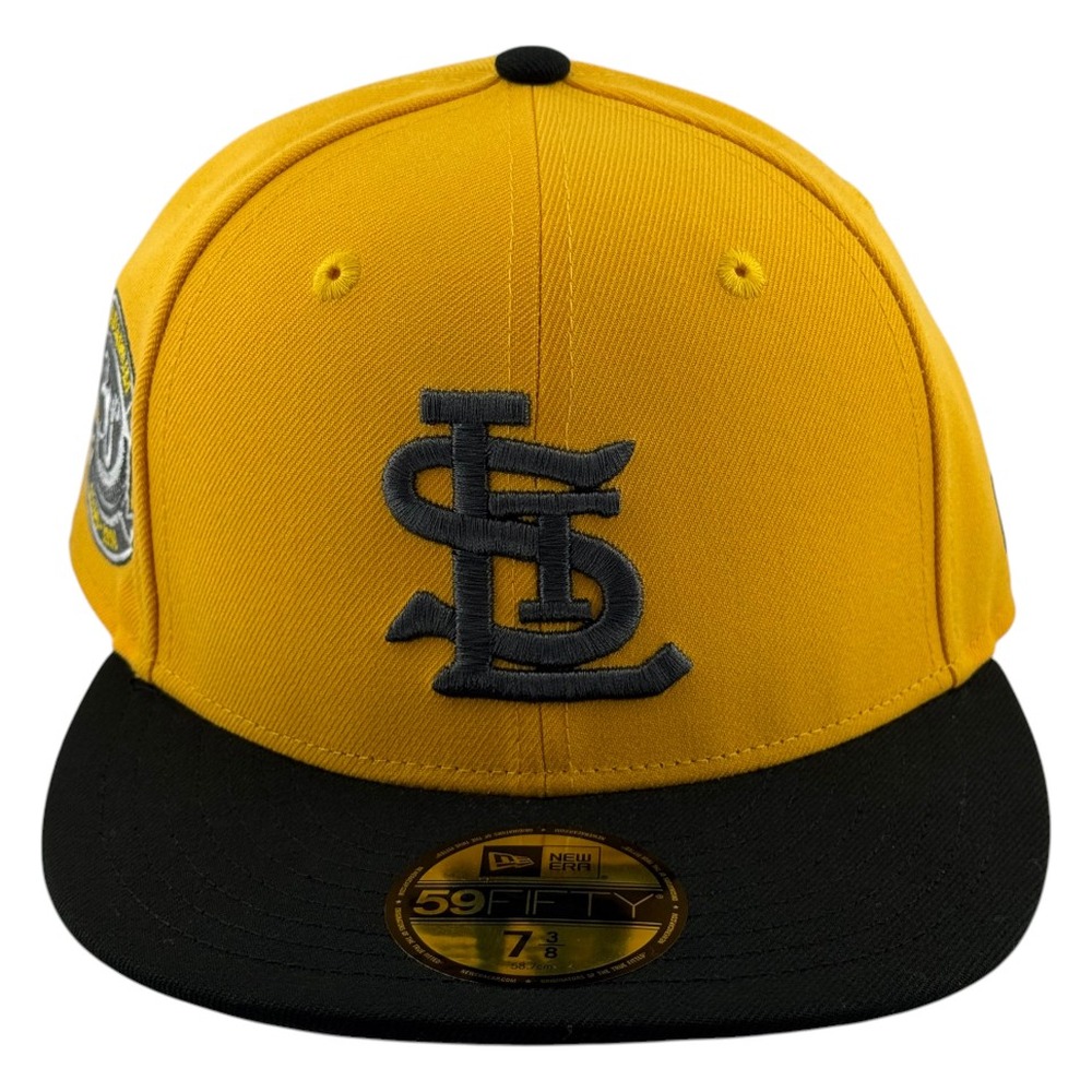 St. Louis Cardinals Yellow and Black Busch Stadium 30th Anniversary Patch New Era 59FIFTY Fitted Hat