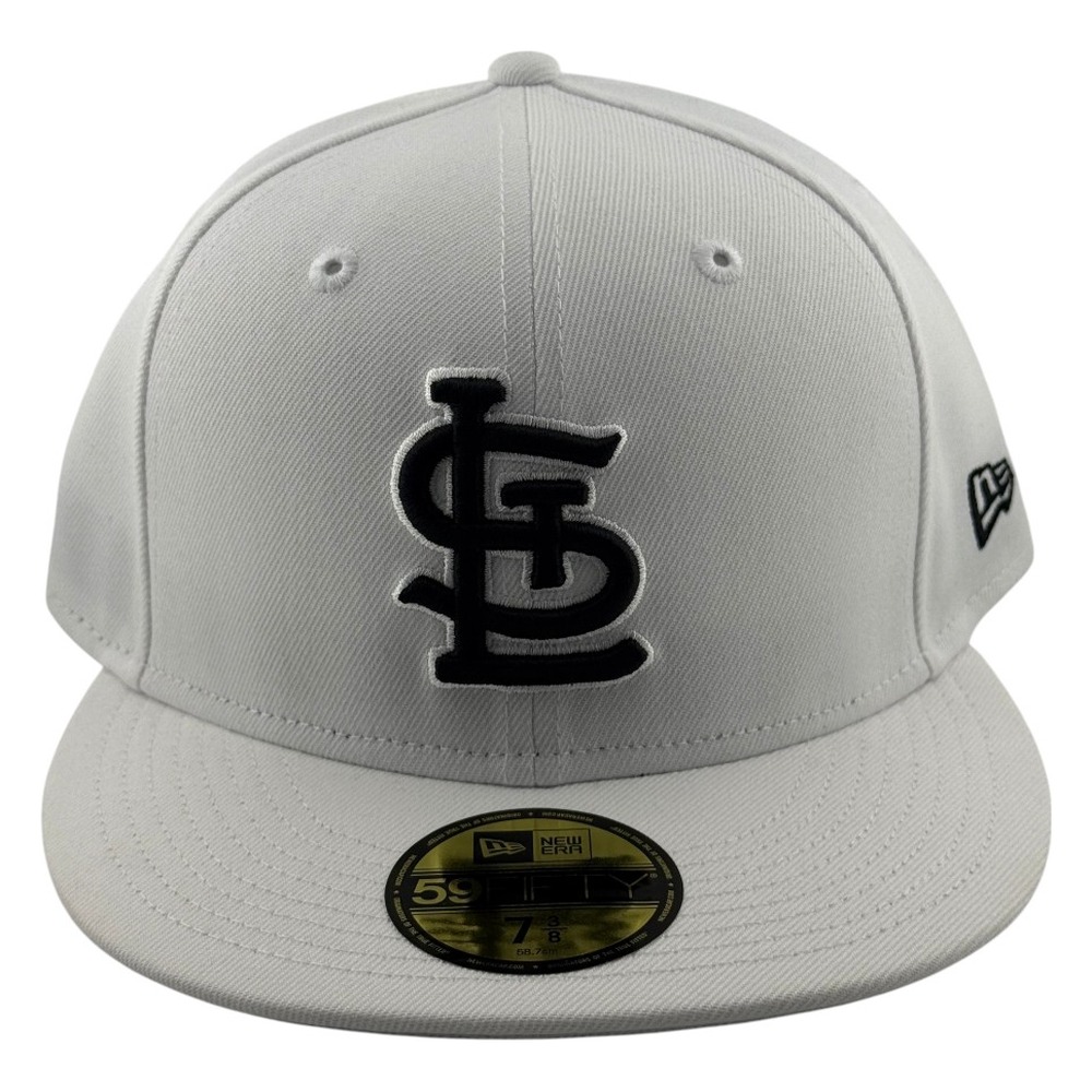 St. Louis Cardinals White Black Logo New Era 59FIFTY Fitted Hat