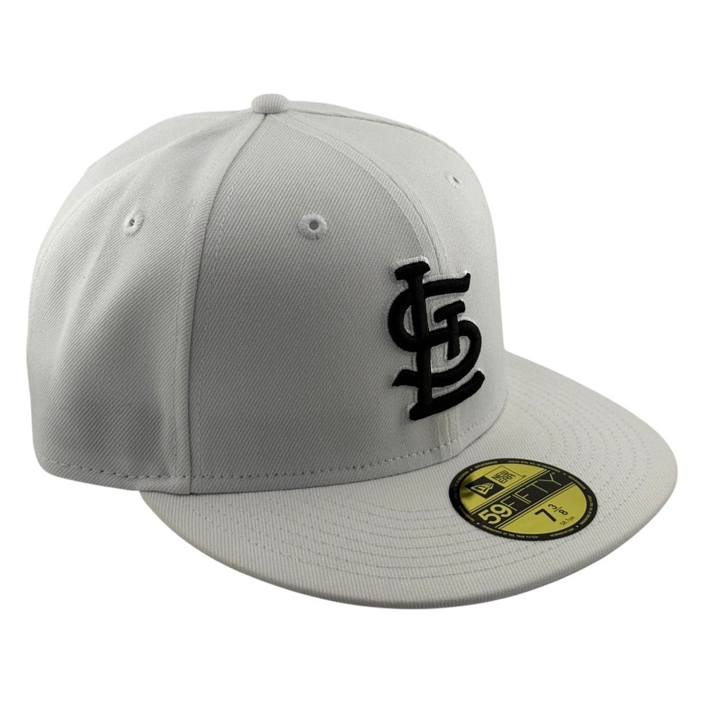 St. Louis Cardinals White Black Logo New Era 59FIFTY Fitted Hat