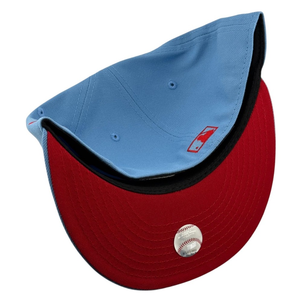 St. Louis Cardinals Light Blue with Red STL Logo Sportsman's Park Patch New Era 59FIFTY Fitted Hat