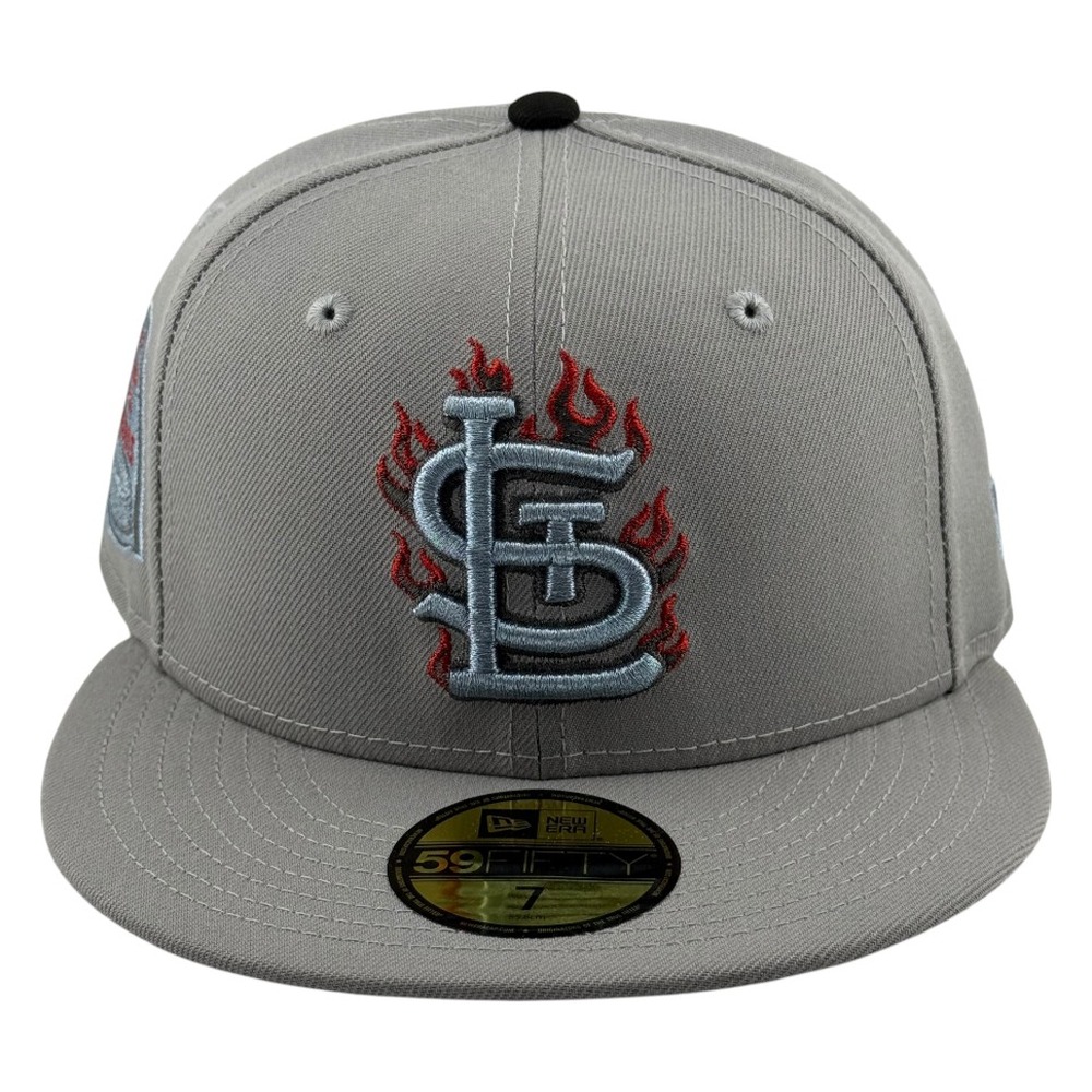 St. Louis Cardinals Grey STL Flames Logo 1966 All-Star Game Patch New Era 59FIFTY Fitted Hat