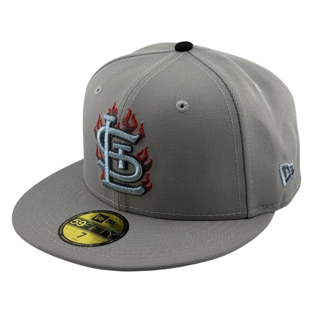 St. Louis Cardinals Grey STL Flames Logo 1966 All-Star Game Patch New Era 59FIFTY Fitted Hat
