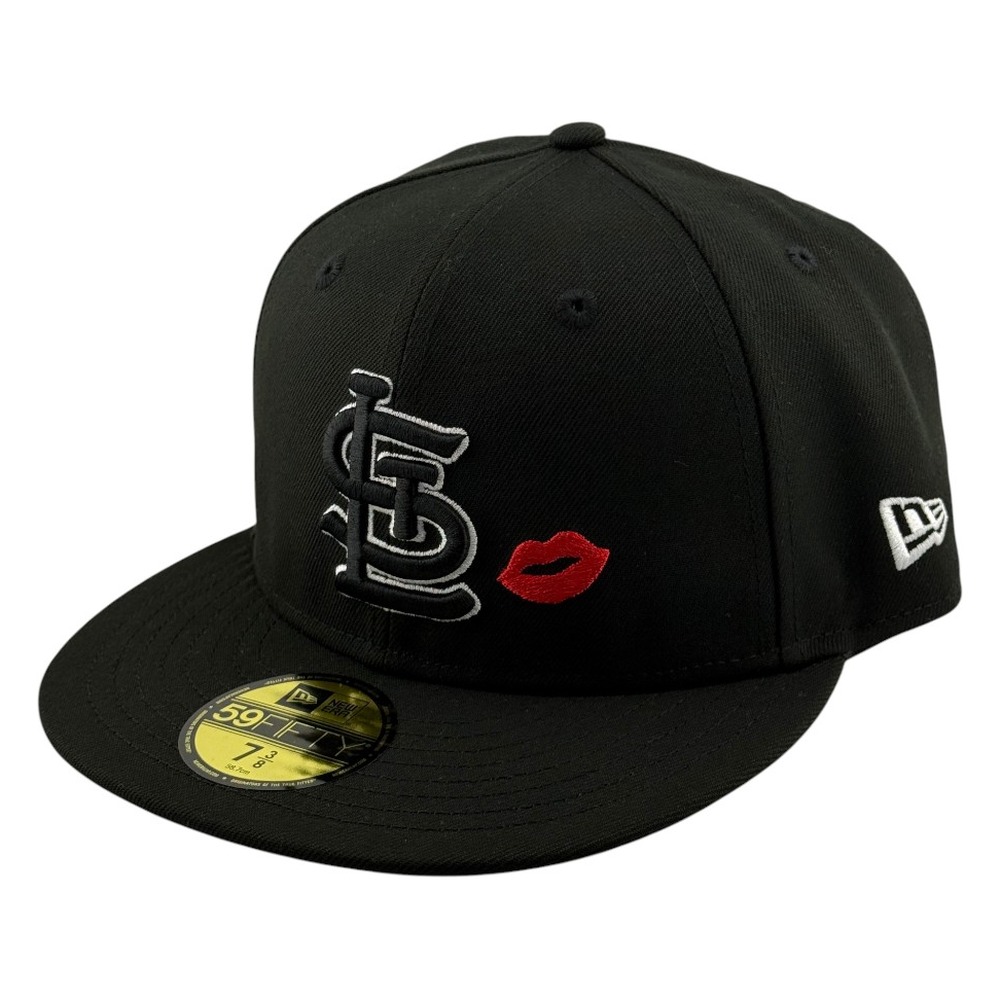 St. Louis Cardinals Black with Red Lips New Era 59FIFTY Fitted Hat