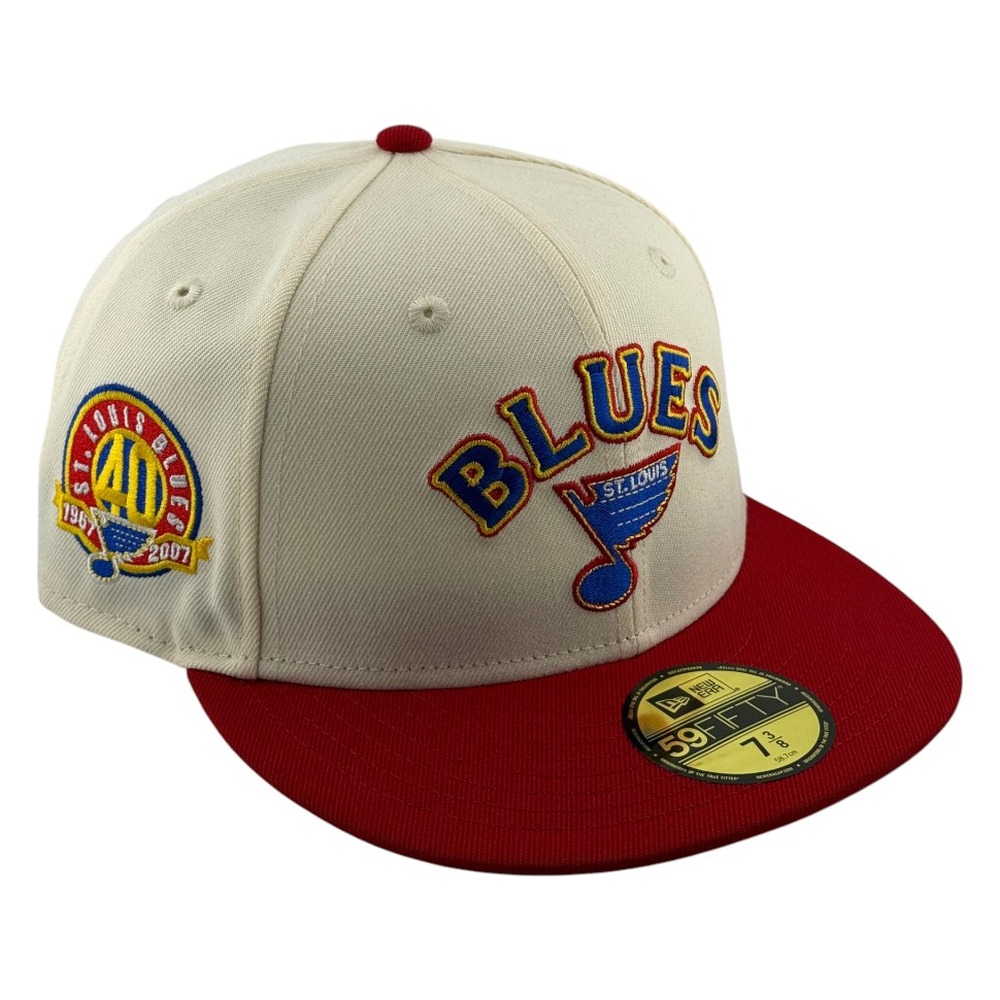 St. Louis Blues Cream and Red 40th Anniversary Patch New Era 59FIFTY Fitted Hat