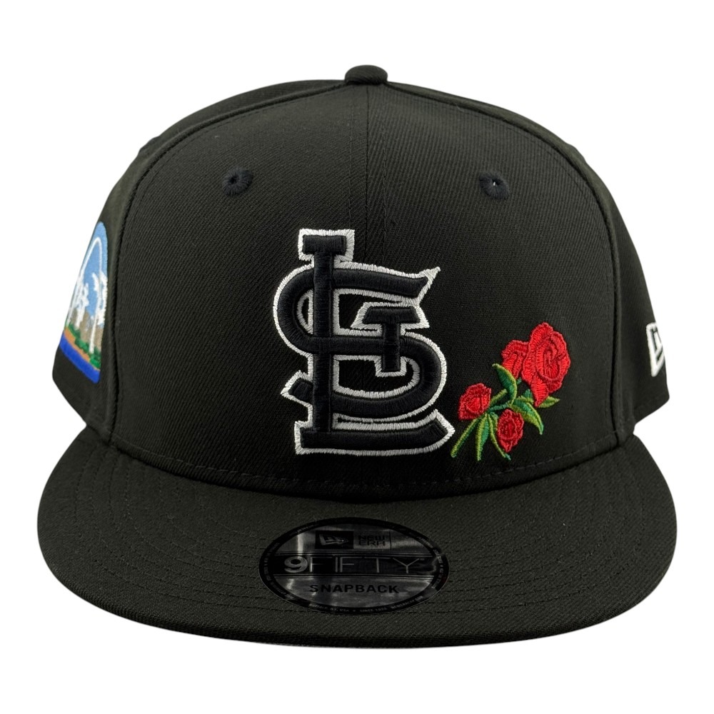 St. Louis Cardinals Black STL Rose Gateway Arch Patch New Era 9FIFTY Snapback Hat